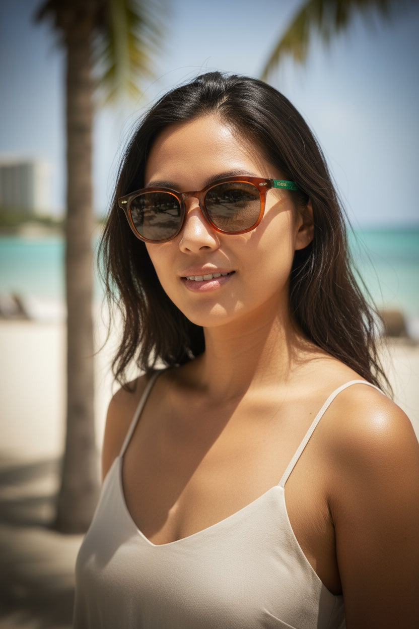 Wariruri Aura – Green Frame, Amber Lens