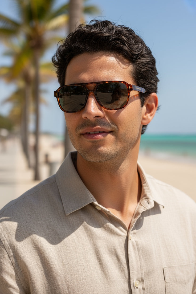 Arashi Beach Aviator – Tortoise Frame, Dark Lens